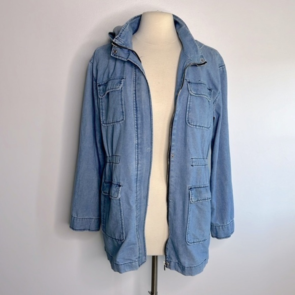 1 Sunset Lane lightweight denim utility jacket size large